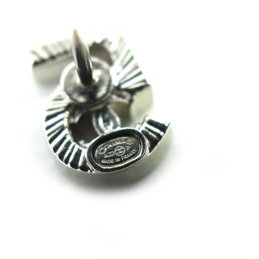 CHANEL Authentic Silver Logo Brooch - Picture 11 of 12